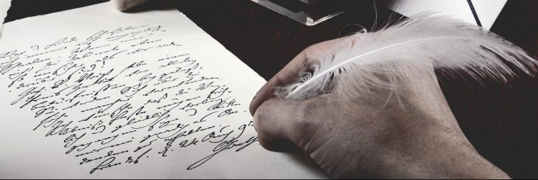Blatt, Seite, Schrift; Feder